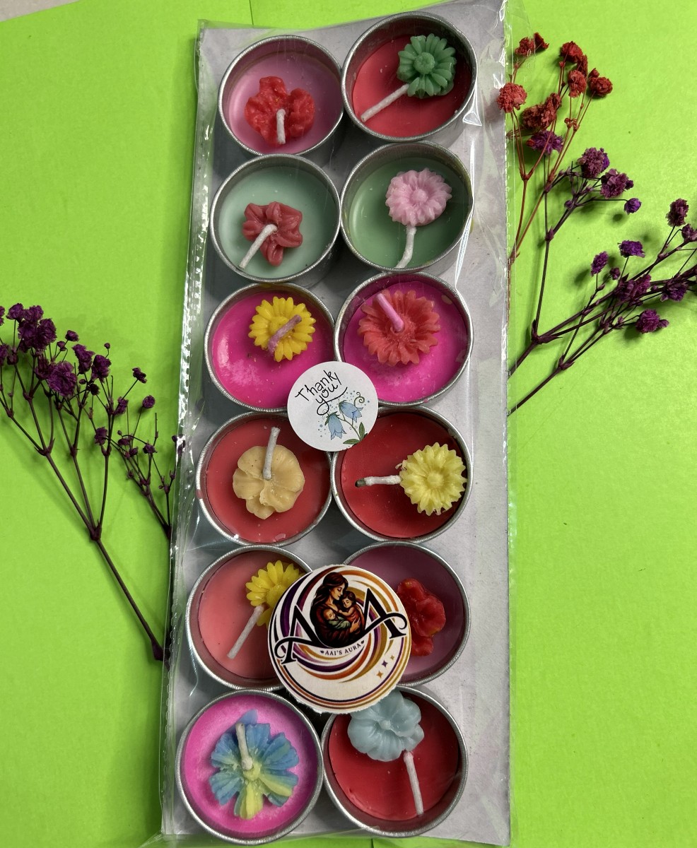 Pack of multicolour decorative tea lights