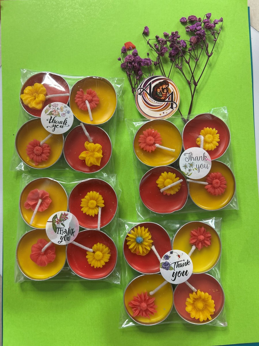 Third view of the four decorative tea lights