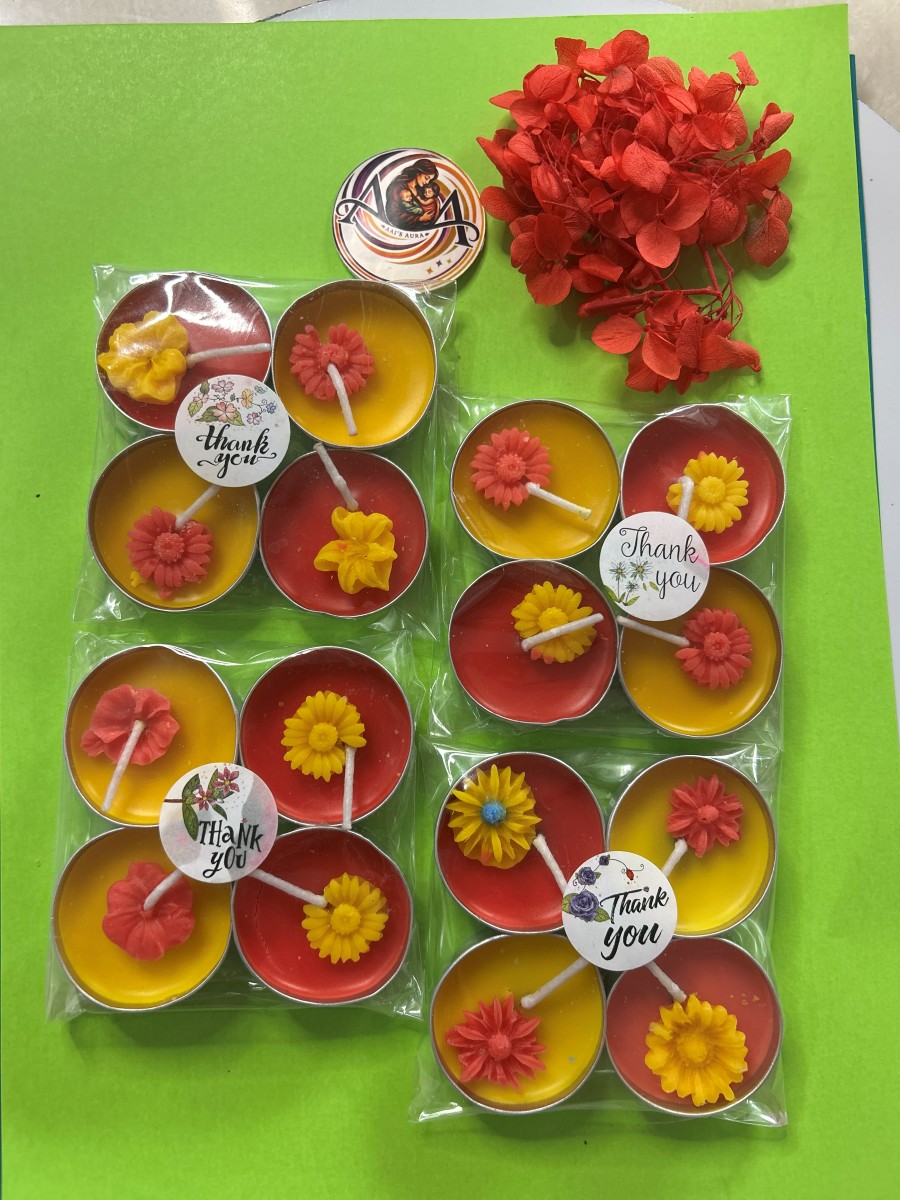 Fourth view of the four decorative tea lights